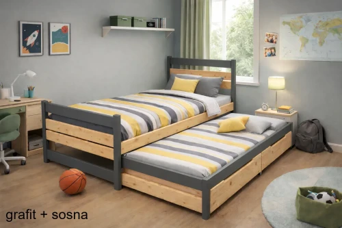Łóżko młodzieżowe FELIX DUO CLASSIC podwójne wysuwane dla braci