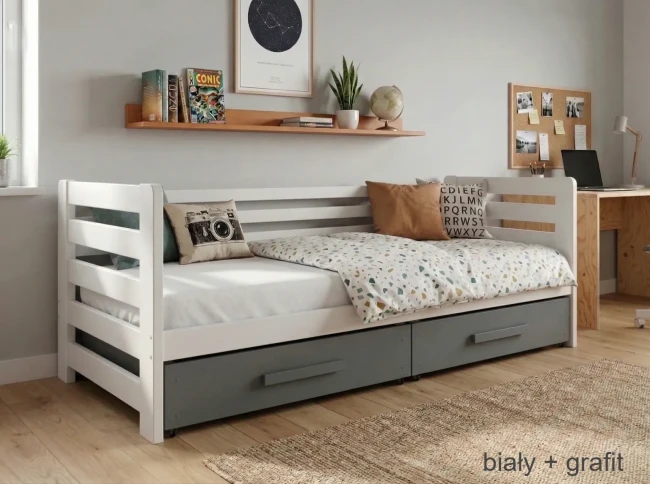 Solidne łóżko dla chłopca Jan Premium udźwig 150kg lita sosna bezsęczna