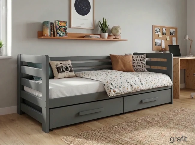 Masywny stelaż z desek sosnowych w łóżku młodzieżowym Jan Premium 150kg