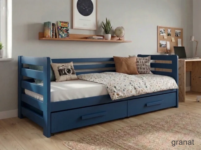 Łóżko dla studenta Jan Premium 100x200 XL z wysoką ramą