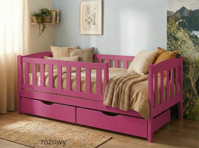 Rozowe-lozko-z-barierka-Beti-Premium-Lodz,-drewno-sosnowe-premium,-materac-z-wkladka-kokosowa,-producent-Valor-Meble..webp