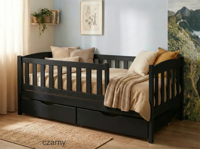 Łóżko dla dziecka - BETI PREMIUM kolor czarny