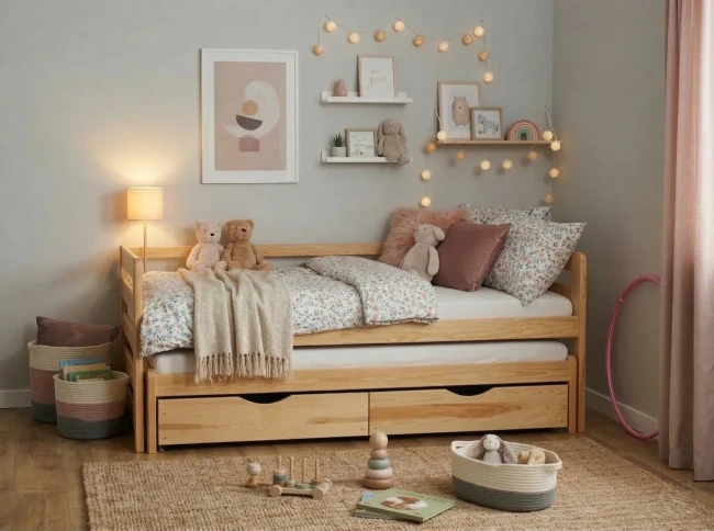 podwójne łóżko w małym pokoju-Jasio Premium-dostawa 7 dni roboczych Katowice