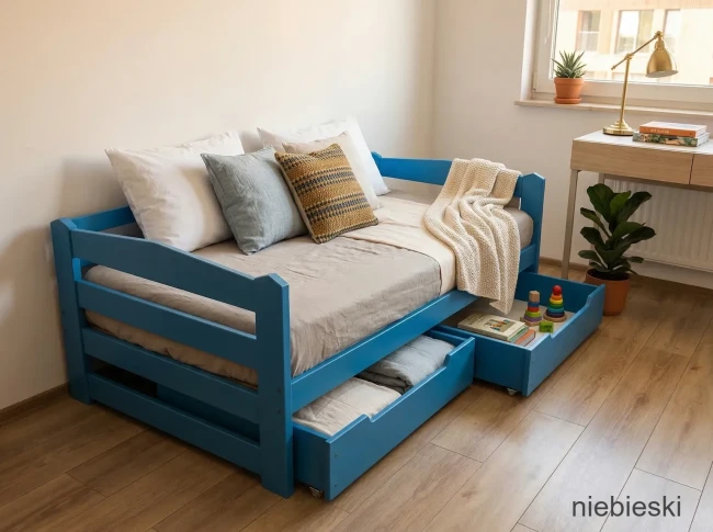 Łóżko dla dziecka z praktycznymi szufladami pod materacem Sylwia