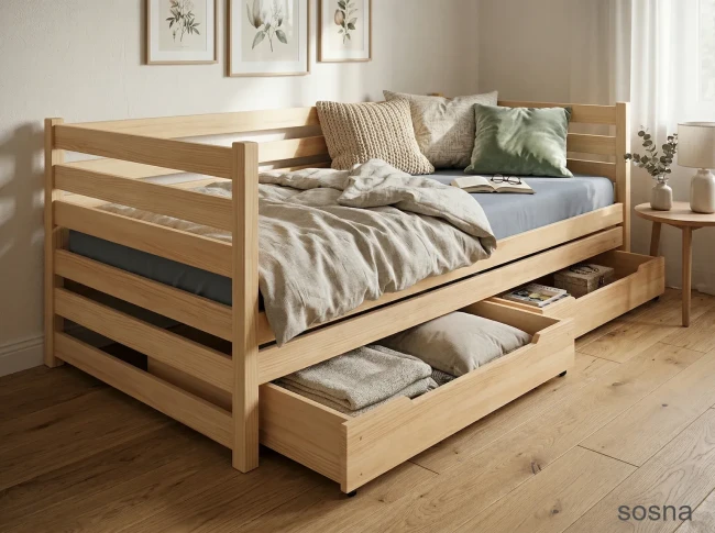 drewniane łóżko dla nastolatka Filip Classi z materacem Comfort