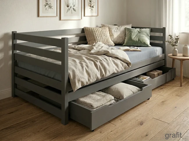 Mocne łóżko młodzieżowe z drewna premium