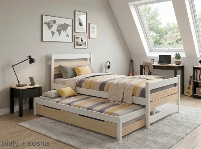 Łóżko do pokoju dziewczyny 200x90