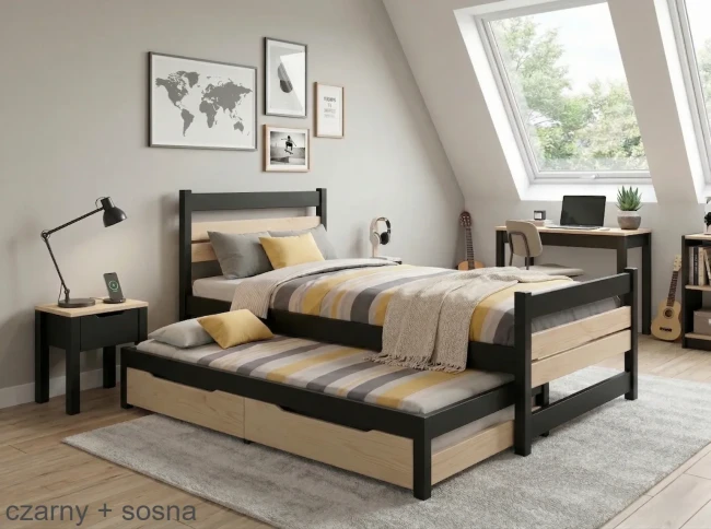 Łóżko do pokoju chłopca podwójne 200x100