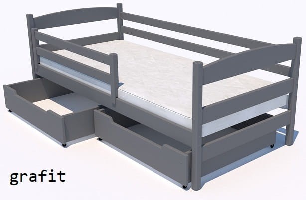 łóżko dziecięce młodzieżowe grafitowe drewniane od producenta Valor Meble.jpg