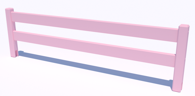 Barierka Twice drewniana zabezpieczająca ochronna do łóżka dla dzieci od producenta Valor Meble różowa.png
