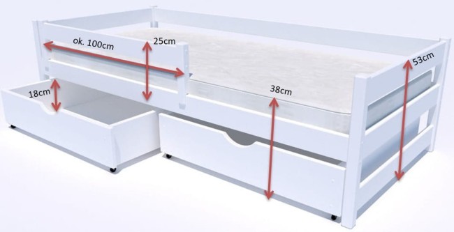 Mini Premium łóżko pojedyncze Valor Meble wymiary.jpg