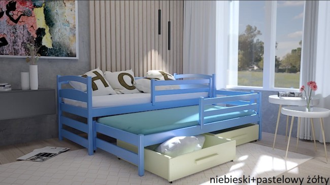 Łóżko dla 11latka z wysuwanym materacem - Maja PREMIUM