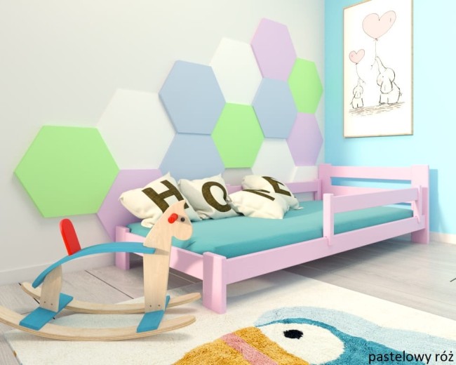 pastelowo rozowe lozko niskie dla dziecka Pawel 2 low od producenta  Valor Meble.jpg