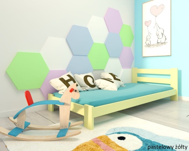 pastelowo żółte lozko niskie dla dziecka Pawel 2 low od producenta  Valor Meble.jpg