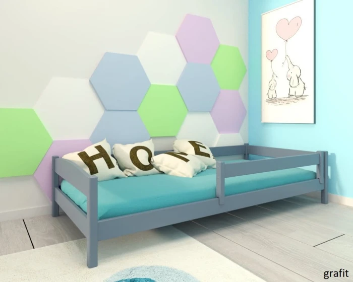 Łóżko dziecięce - Molly LOW PREMIUM	  kolor grafit