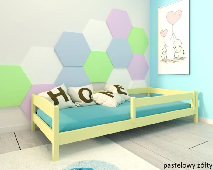 Łóżko dziecięce - Molly LOW PREMIUM	  kolor pastelowy żółty
