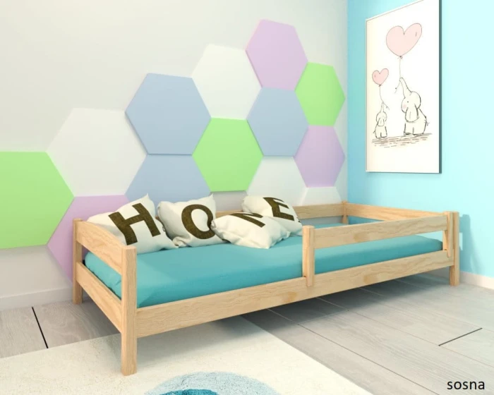 Łóżko dziecięce - Molly LOW PREMIUM	  kolor naturalny sosna