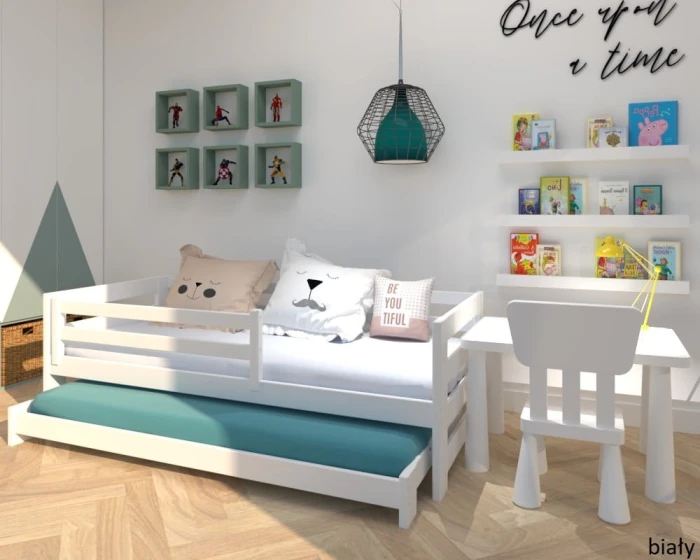 Łóżko - Kubi LOW PREMIUM kolor biały