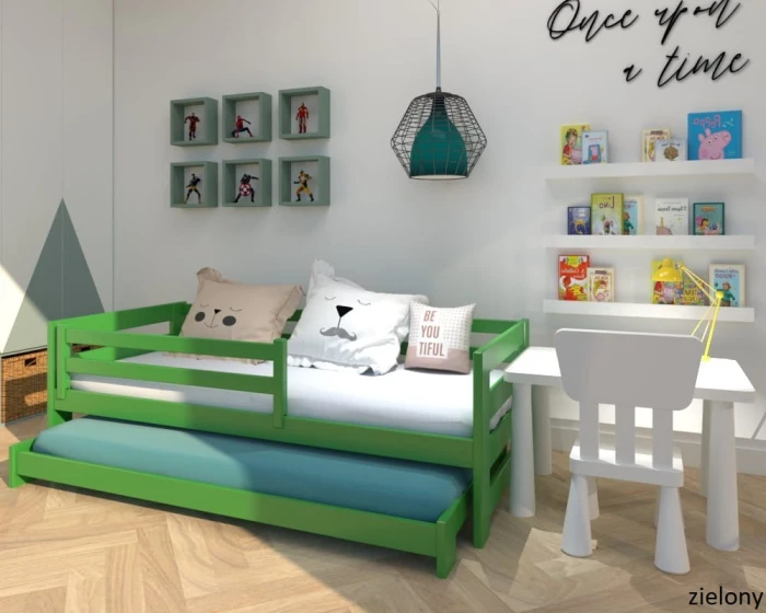 Łóżko - Kubi LOW PREMIUM kolor zielony