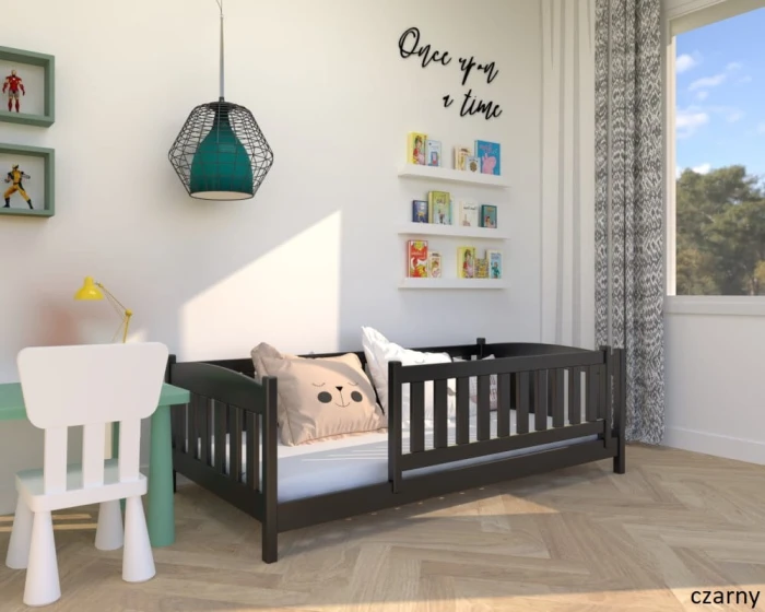 Łóżko dla dzieci - Beti LOW PREMIUM kolor czarny