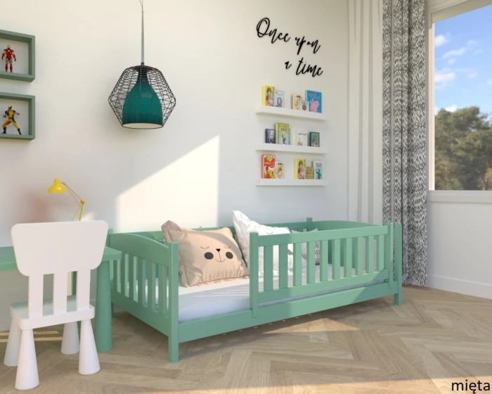 Łóżko dla dzieci - Beti LOW PREMIUM kolor mięta