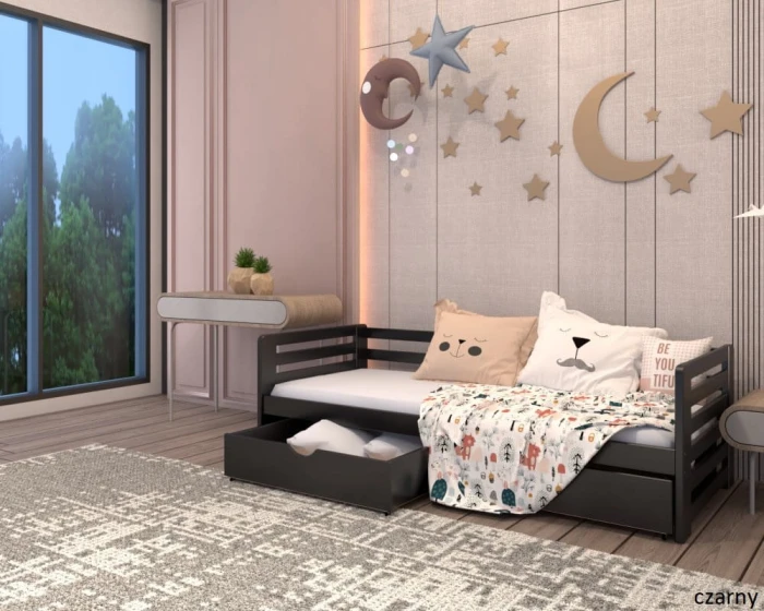 Łóżko dziecięce - Lili Premium kolor czarny