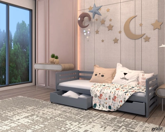 Łóżko dziecięce - Lili Premium kolor grafit