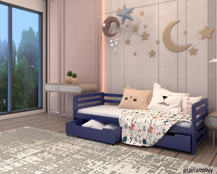 Łóżko dziecięce - Lili Premium kolor granatowy
