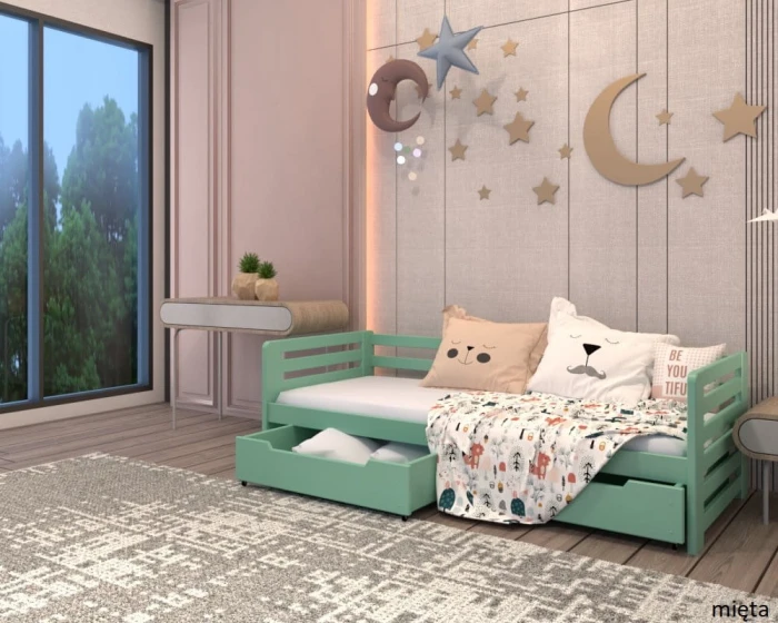 Łóżko dziecięce - Lili Premium kolor mięta