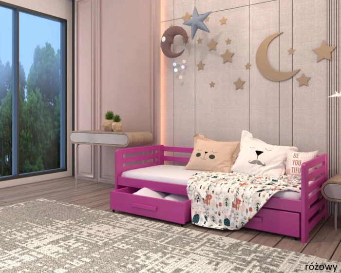 Łóżko dziecięce - Lili Premium kolor różowy