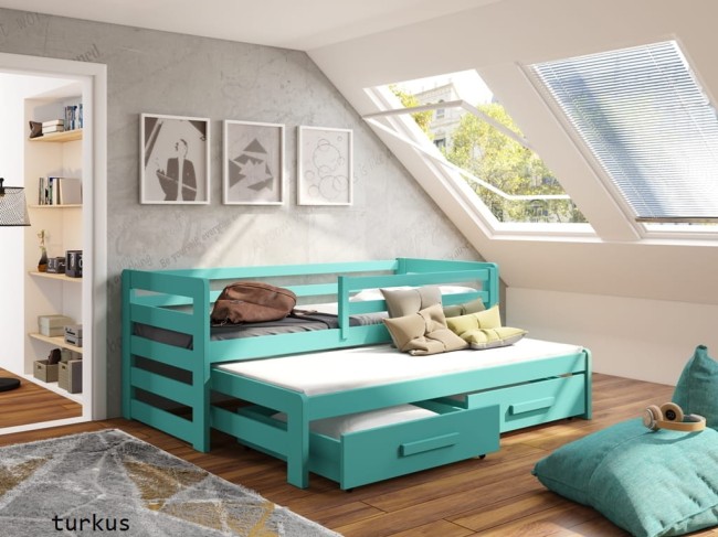Kolor-turkus-Lozko-dla-dzieci--i-mlodziezy-Jasio-Premium-podwojne-wysuwane-rozsuwane-skladane-z-dodatkowym-drugim-spaniem-w-kolorze-turkusowym-dla-rodzenstwa-z-drewna-sosnowego-od-prod.jpg
