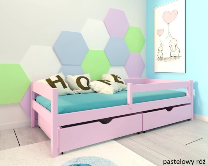 Łóżko dziecięce - Molly PREMIUM kolor pastelowy róż