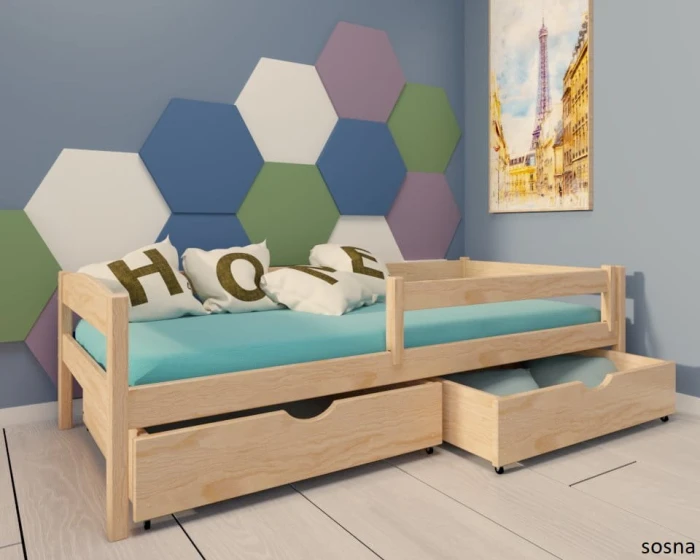 Łóżko dziecięce - Molly PREMIUM kolor naturalny sosna