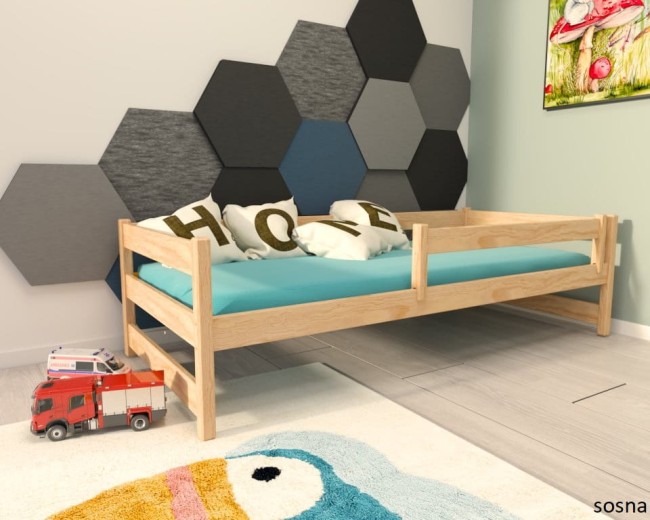 łóżko Mini Premium pojedyncze z szufladami od producenta Valor Meble z drewna sosnowego kolor sosna bez szuflad.jpg