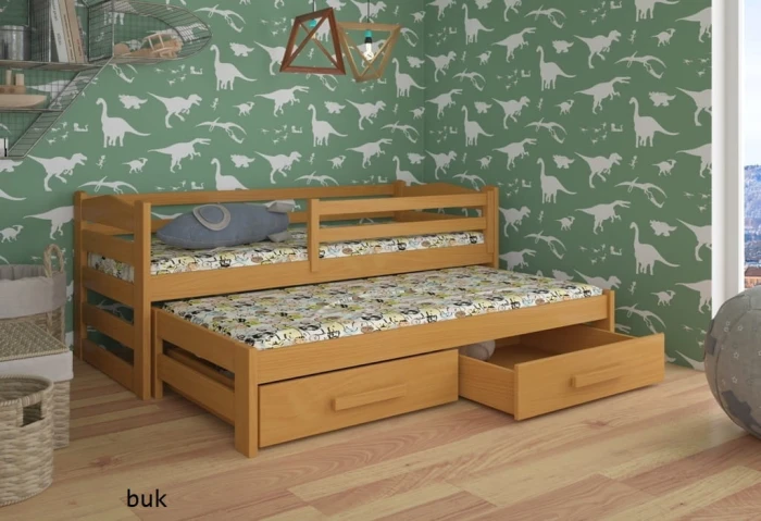 Łóżko rozsuwane - Sara PREMIUM kolor buk