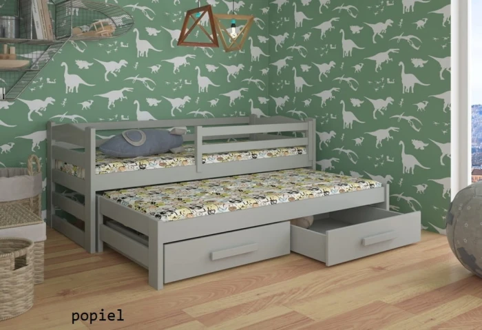 Łóżko rozsuwane - Sara PREMIUM kolor popiel