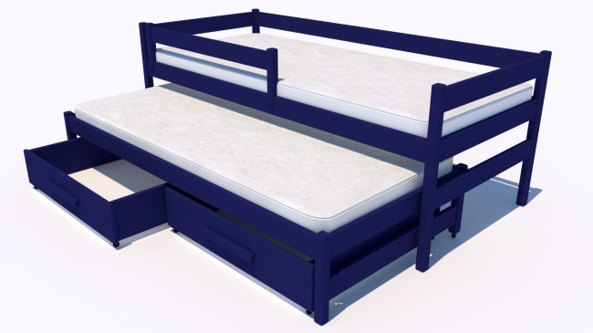 łóżko podwójne rozsuwane Maxi Premium z drewna litego na lata od producenta Valor Meble w kolorze granatowym.jpg