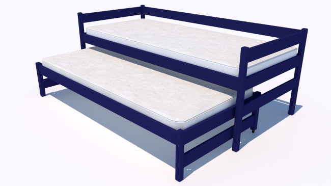łóżko  podwójne rozsuwane Maxi Premium z drewna litego na lata od producenta Valor Meble w kolorze granatowym.jpg