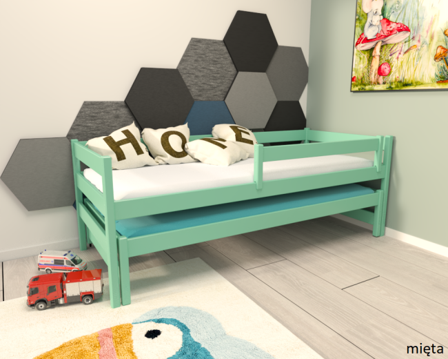 lozko-mlodziezowe-Maxi Premium-bez-szuflad-kolor-mieta od producenta Valor Meble  z drewna sosnowego.png