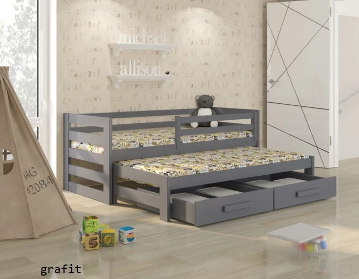 Łóżko rozsuwane - Kubi PREMIUM	kolor grafit
