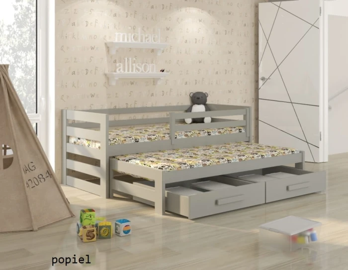 Łóżko rozsuwane - Kubi PREMIUM	kolor popiel