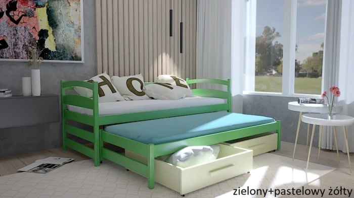 Łóżko rozsuwane - Maja PREMIUM	 kolor zielony