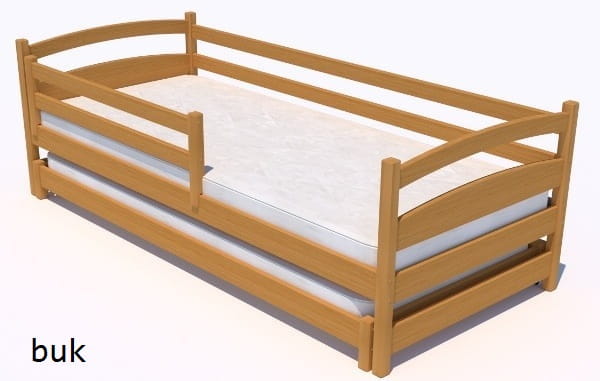 Łóżko podwójne - Maja Low PREMIUM	kolor buk