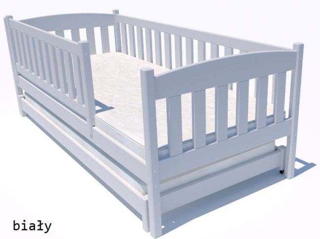 Łóżko podwójne dla dzieci białe złożone