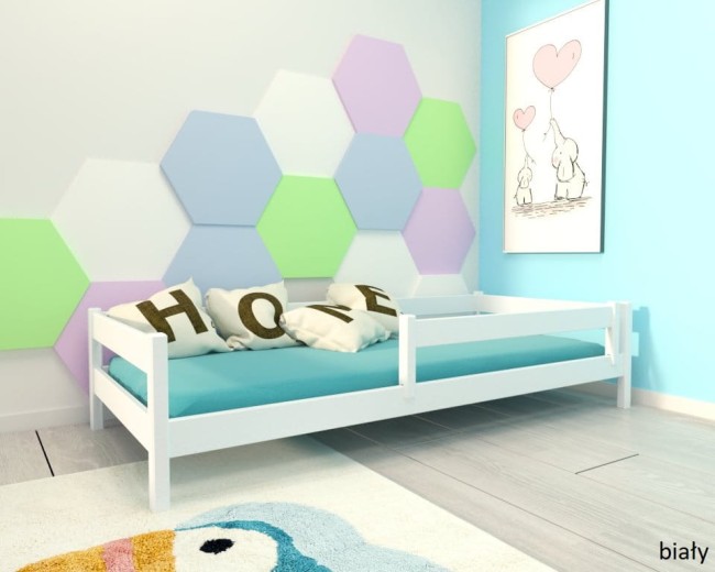 lozko dla malucha mini low bialy od producenta Valor Meble z drewna sosnowego niskie.jpg