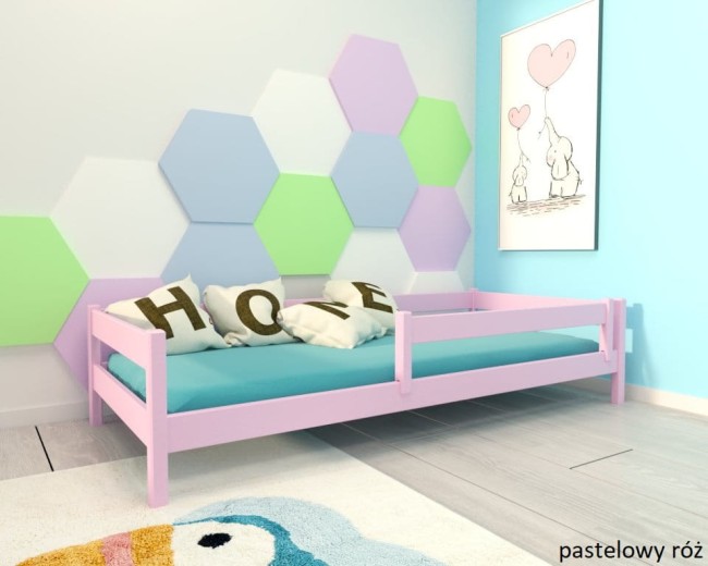 lozko dla malucha mini low kolor pastelowy róż od producenta Valor meble drewniane.jpg