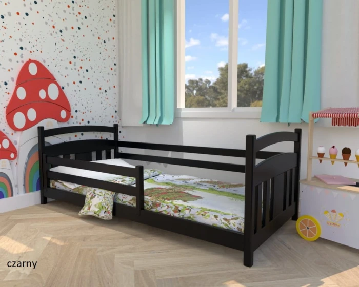 Łóżko - TADEK LOW PREMIUM kolor czarny