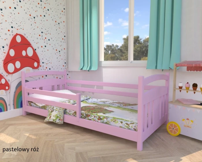 Łóżko - TADEK LOW PREMIUM kolor pastelowy róż
