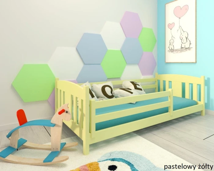 Łóżko dziecięce - Oliwia LOW PREMIUM kolor pastelowy żółty