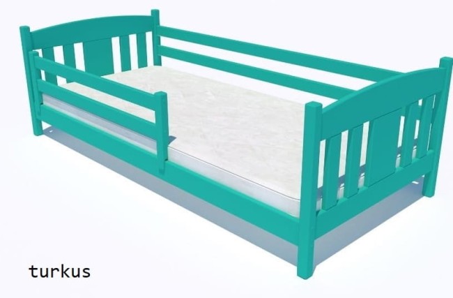 lozeczko-dla-dzieci-Oliwia-Low-od-producenta-VAlor-Meble- dla najmłodszych dzieci przedszkolnych i żłobkowych niski pokład spania w-kolorze-turkus.jpg